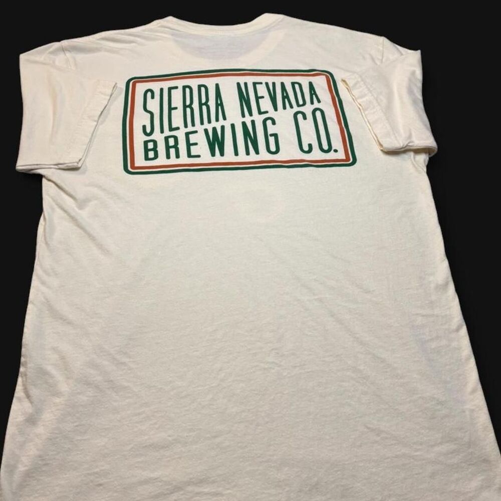 Sierra Nevada Brewing Co. Vintage Pocket T-Shirt Medium Cream